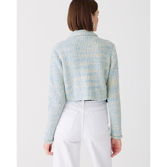 J.Crew Textured cropped lady jacket in space-dyed yarn NWT Size M - Picture 3 of 13